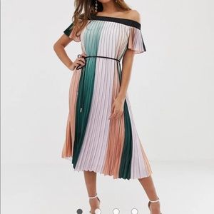 Ted Baker Fernee Colorblock Pleated Dress